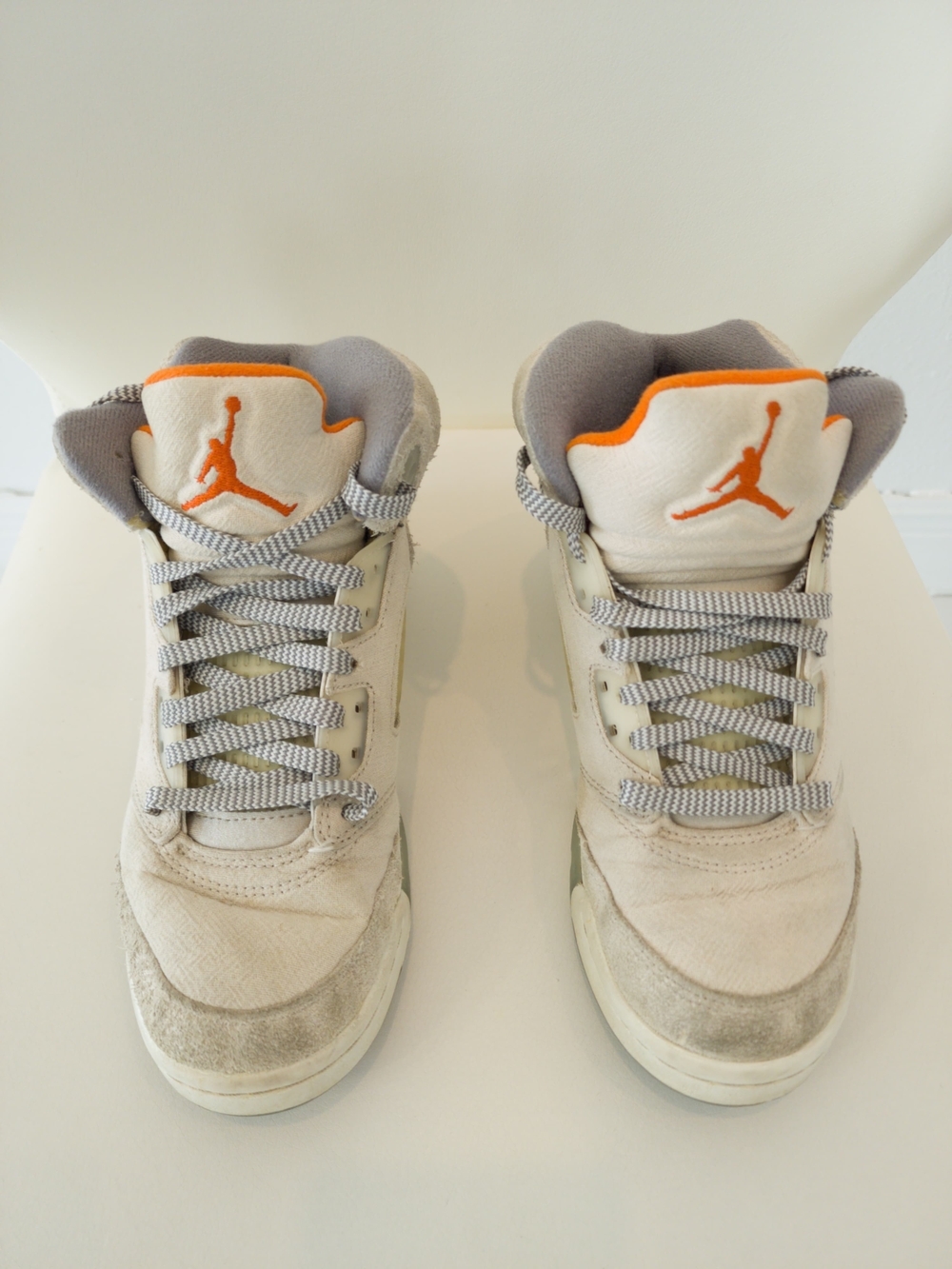 Nike Air Jordan Retro High-Top Sneakers - Orange and Gray Size US 5.5Y EUR38